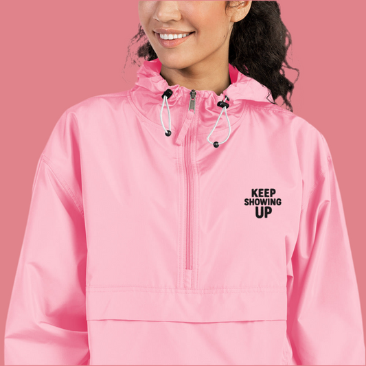Keep Showing Up Champion Windbreaker Jacket