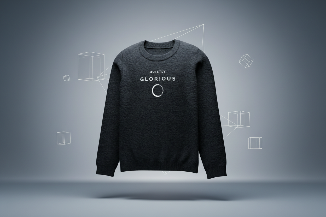 3D Knitted Crew Neck Sweater