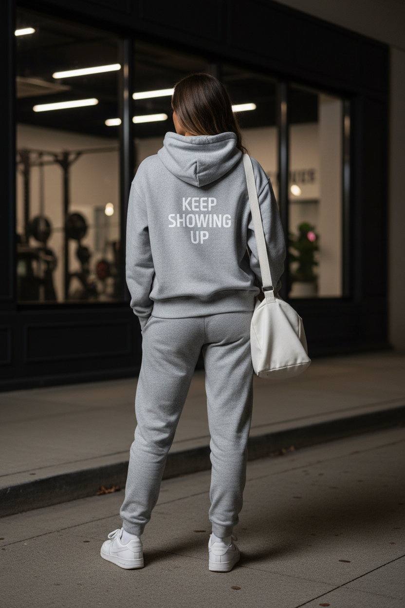 Keep Showing Up Heavyweight Female Hoodie