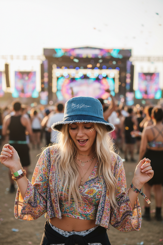 Distressed Denim Bucket Hat